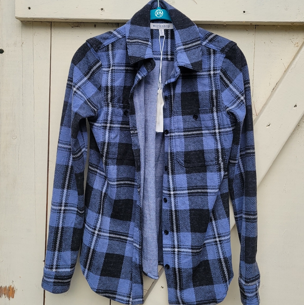 Soft Blue Plaid Flannel
